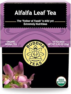 Buddha Teas - Alfalfa Leaf Tea - Herbal Tea - For Health & Wellbeing - With Vitamins, Minerals & Antioxidants - Clean Ingredients - Caffeine Free - OU Kosher - 18 Tea Bags (Pack of 1)