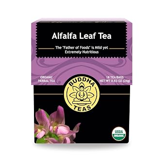 Buddha Teas - Alfalfa Leaf Tea - Herbal Tea - For Health & Wellbeing - With Vitamins, Minerals & Antioxidants - Clean Ingredients - Caffeine Free - OU Kosher - 18 Tea Bags Pack of 1