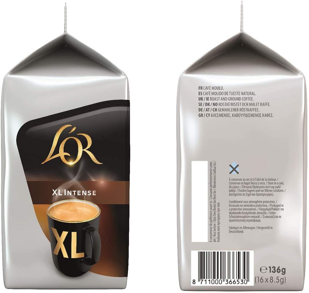 Tassimo Coffee L'OR XL Selection – L'OR Classique XL & Intense XL – 10 Packungen (160 Portionen)