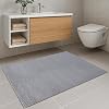 Gri Peluş Banyo Paspası | Kaymaz Tabanlı, Yumuşak Doku | Makinede Yıkanabilir | 4 Farklı Ölçü Seçeneği (40x60 cm)
