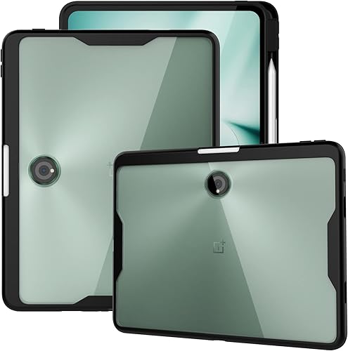 Funda para OnePlus Pad, Delgado Ligero Claro Duro Parte Posterior + TPU Bumper A Prueba De Golpes Tablet Cubierta Trasera Para OnePlus Pad - Negro