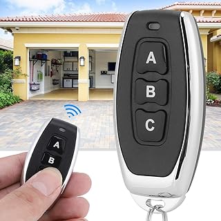 Universal Garage Door Remote,Universal Cloning Remote Control Key Fob Electric Gate Garage Door,Copy Remote Control,Metal Pepper 3-Key Pair Copy Wireless Remote Control 12V