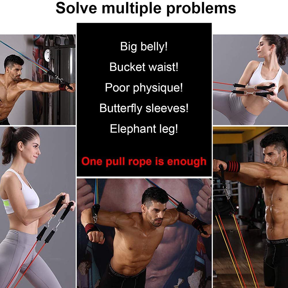 Set di Fasce di Resistenza,Bande di Resistenza,Bande Elastiche in Lattice con Maniglie,Gancio,Cinghie Puntapiedi Borsa, Bands Elastici per Attrezzi da Fitness Yoga Pilates