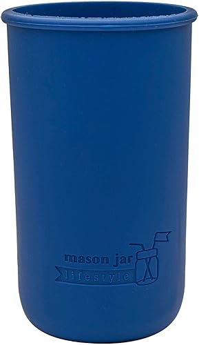 Mason Jar Lifestyle Pint & Half - Fundas de silicona de 24 onzas para proteger frascos de bola (azul oscuro, 2)
