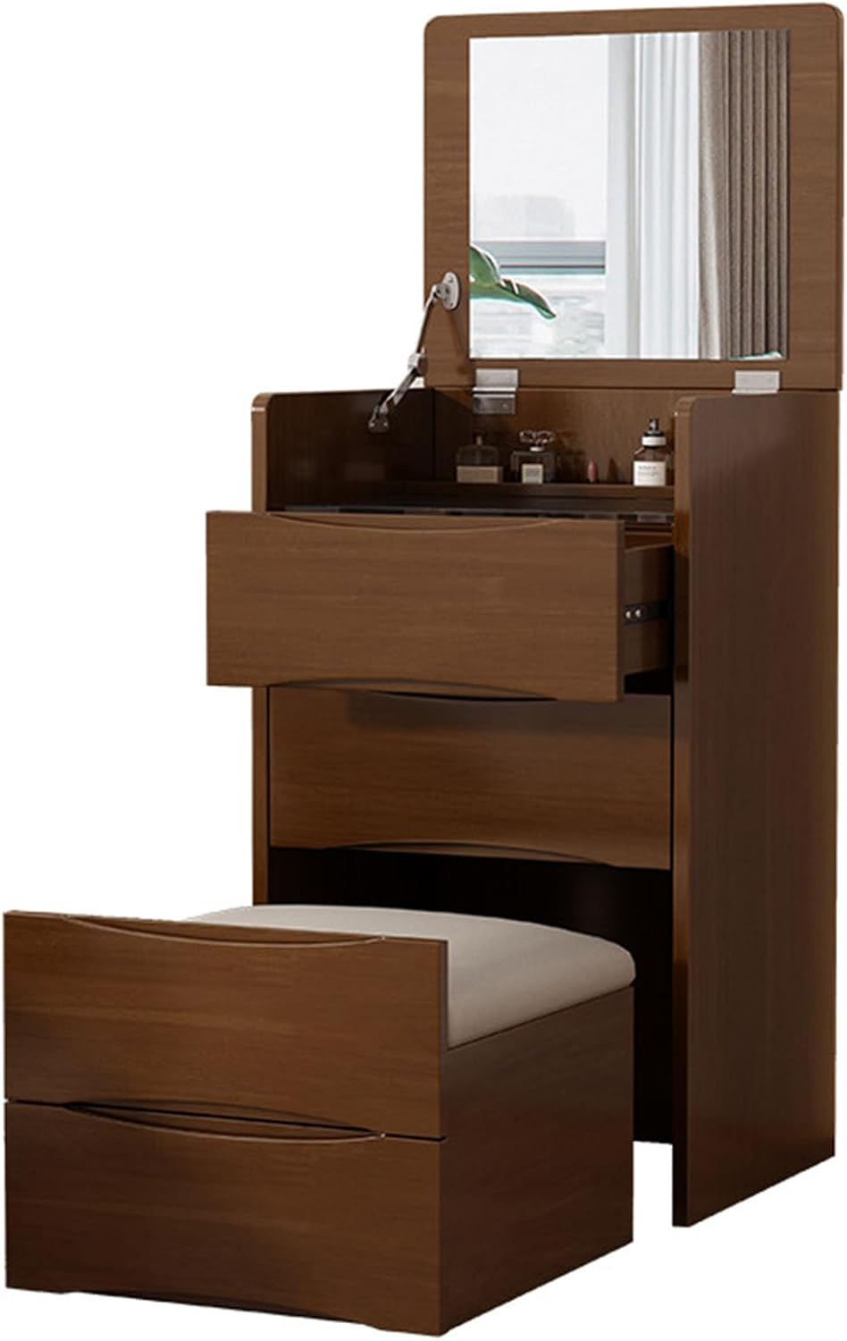 Makeup Desk Chair Vanity Table with Fliptop Type Vanity