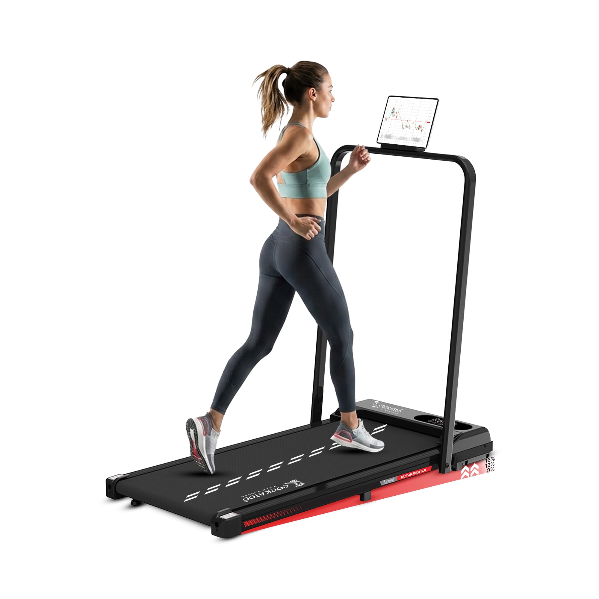 Cockatoo Alphapad 3.0 3HP Peak Walking Pad for Home, Treadmill for Home Foldable with Max User Weight 110 KG, Speed 6 Km/Hr, Grey