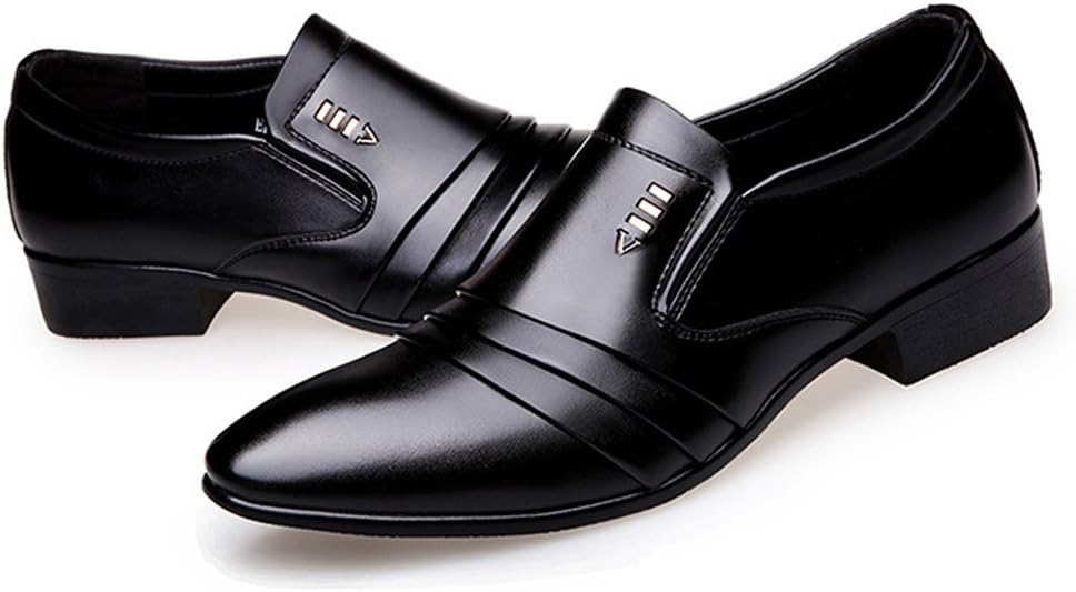 Men's Pointed-Toe Tuxedo Dress Shoes Casual Slip-on Loafer