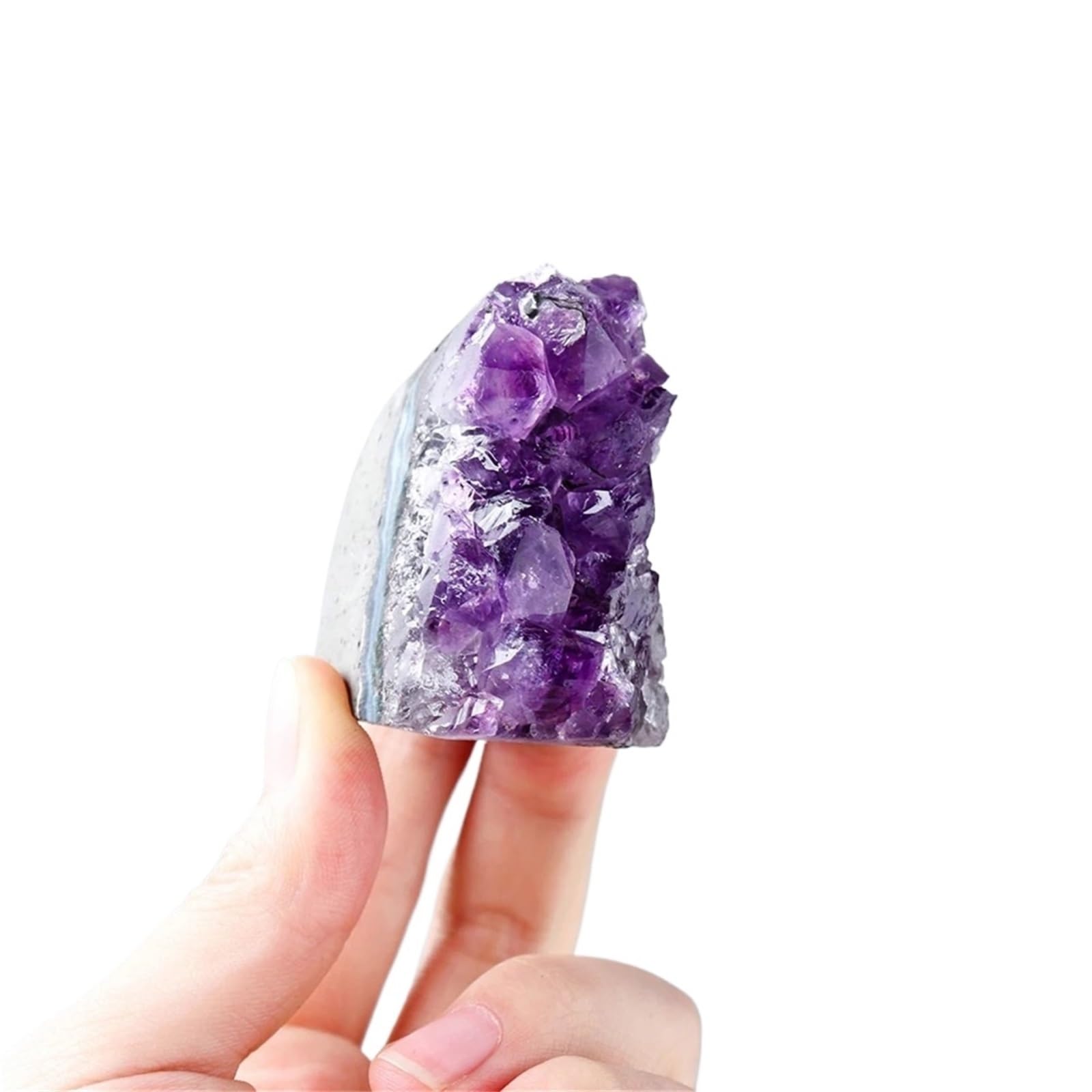 HAOYUNS Beautiful 1pc miniature natural amethyst crystal cluster geode quartz specimen(30-50G)