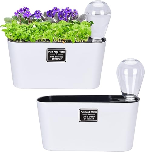 FAMZ Macetas de riego automático, caja de ventana para plantas de interior, hogar, jardín, maceta decorativa moderna para todas las hierbas de la