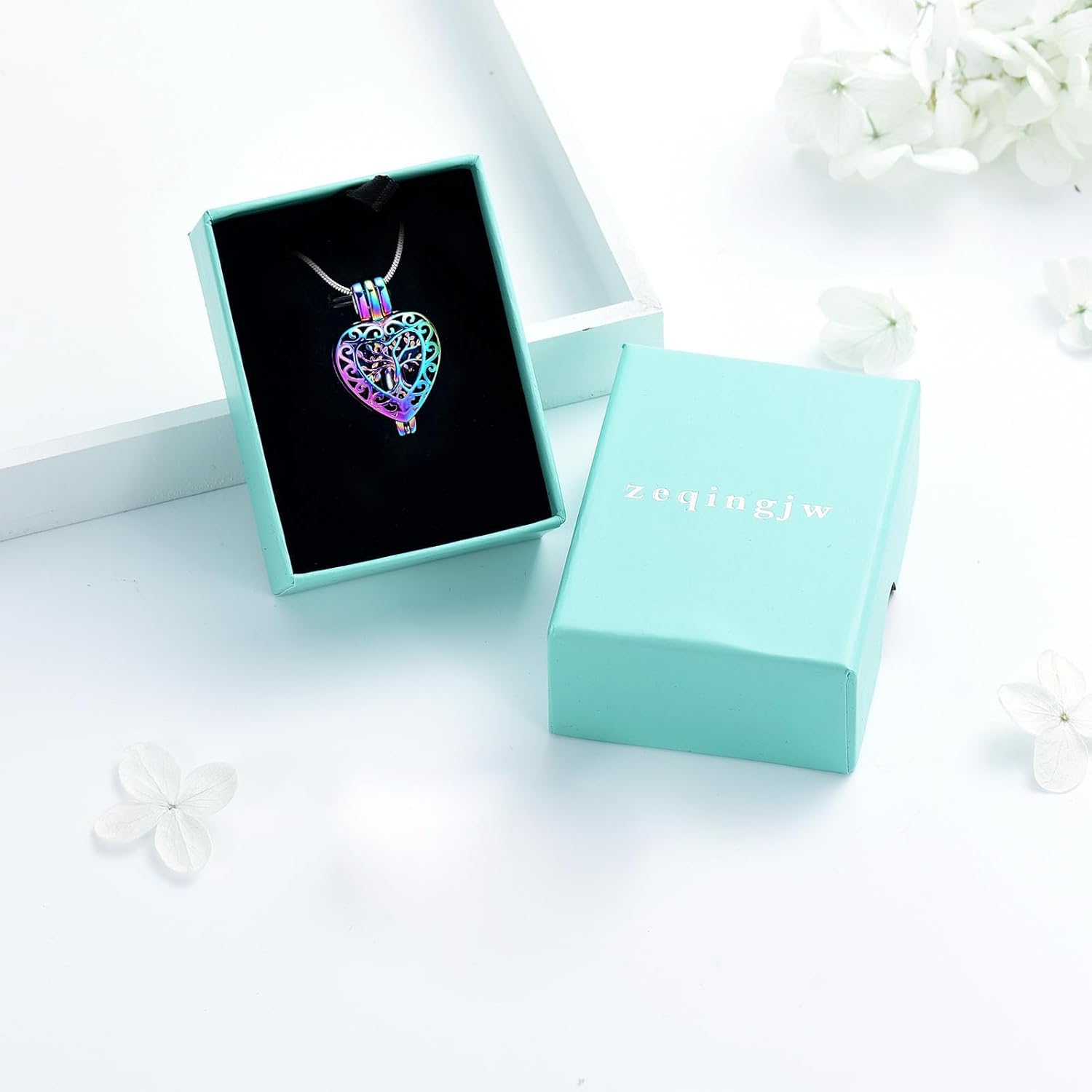 zeqingjw Heart Urn Necklace for Ashes Always in My Heart Cremation Jewelry Memorial Locket Ashes Pendant Keepsake Necklace Gift - Image 7