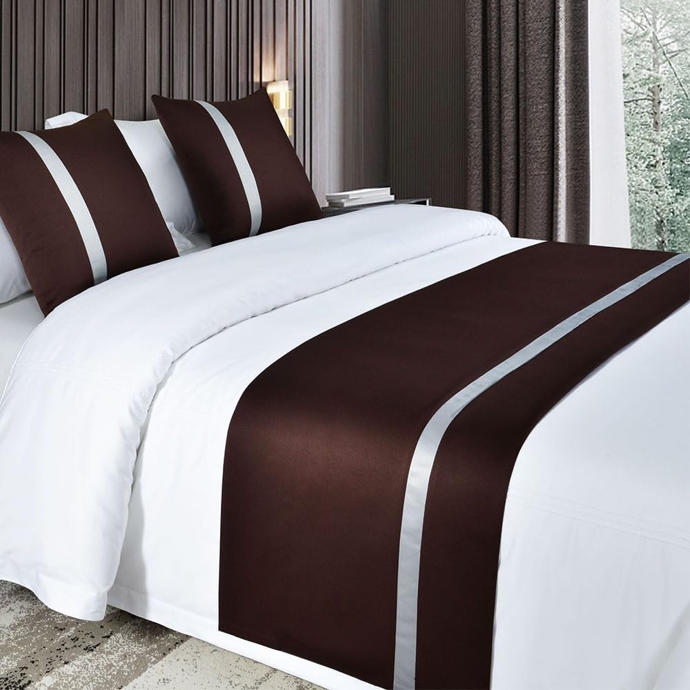 HIQACTLIF Polyester Bed Runner Smooth Comfort Bed Runners & Scarves Modern Bed Scarf,Protection for Hotel Bedroom Wedding Room