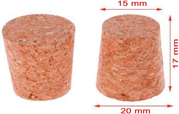 Acan Tradineur - Pack de 10 tapones cónicos de corcho para botellas, garrafas, botes, frascos, bar, restaurante, vino, aceite, 20 x 15 x 17 mm - 2