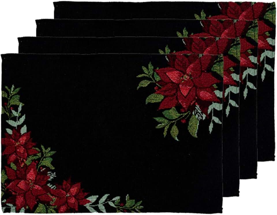 Christmas holiday theme tapestry placemats set of 4 Amazon.com: tapestry christmas placemats