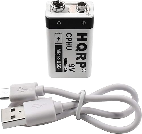 Miniatura 4 de HQRP Paquete de 2 baterías recargables USB de iones de litio de 9 V, alta capacidad, 500 mAh, 9 voltios, carga rápida de 1.5 H, 800 ciclos con cable