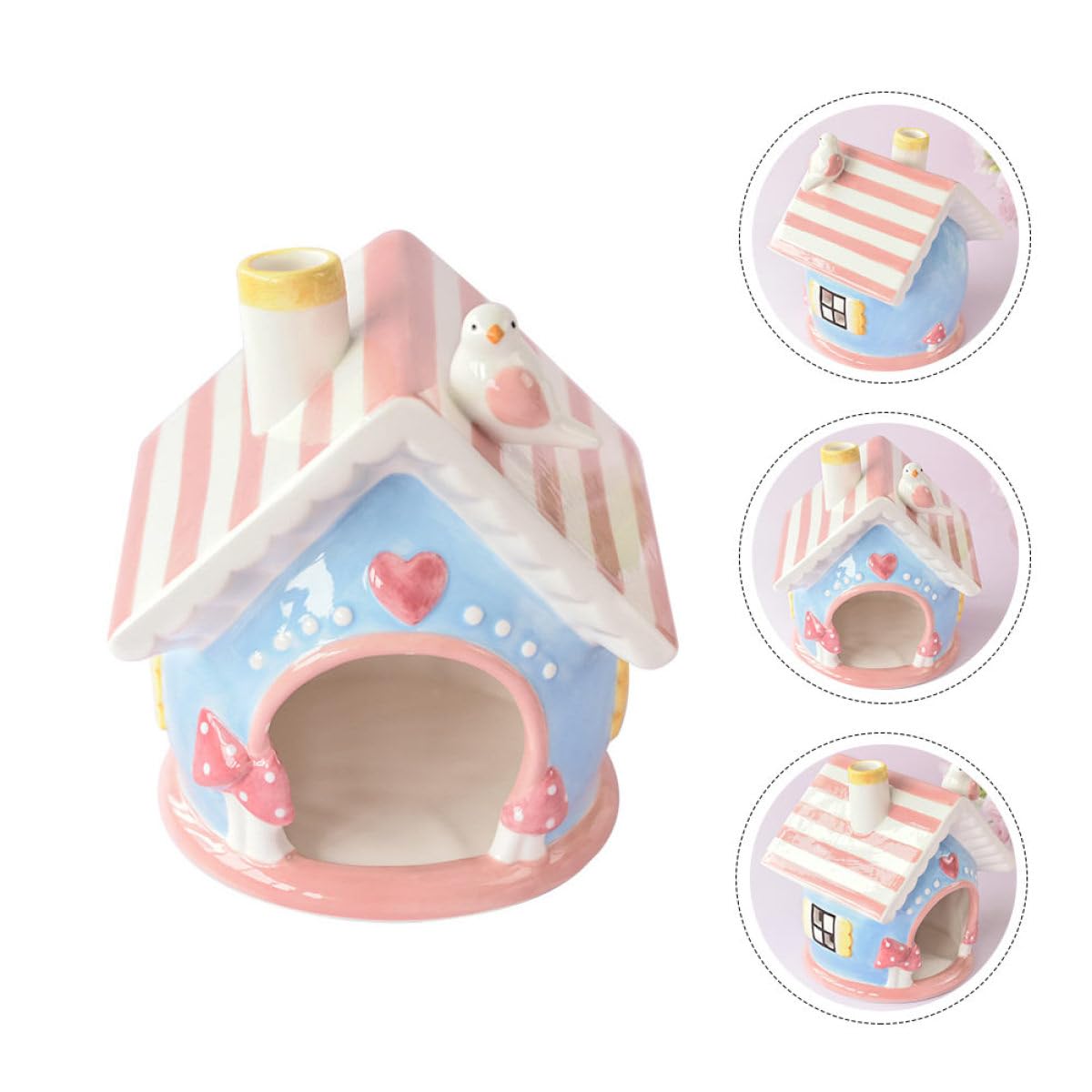 jojofuny Keramik Hamsterbett als Sicheres Haustier Ruhenest mit Rosa Farbe Kleines Versteckhaus für Kleine Haustiere und Winzige Mäuse im Käfig