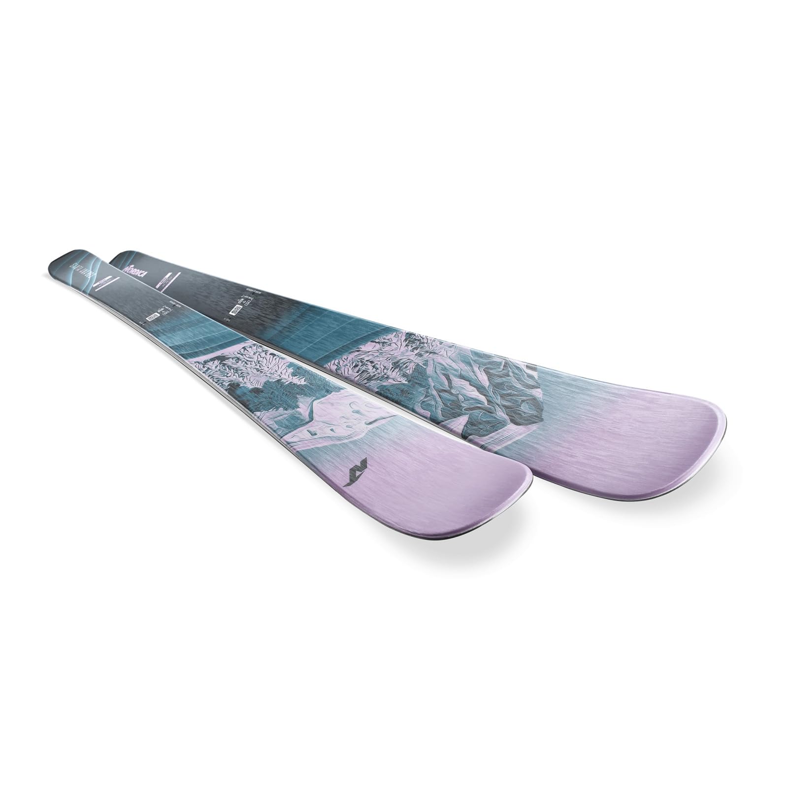 Nordica Junior Girl's Santa Ana 80 S Lightweight Flexible Maneuverable All-Mountain Skis Without Bindings | Winter Sports, Aqua/Violet, 160