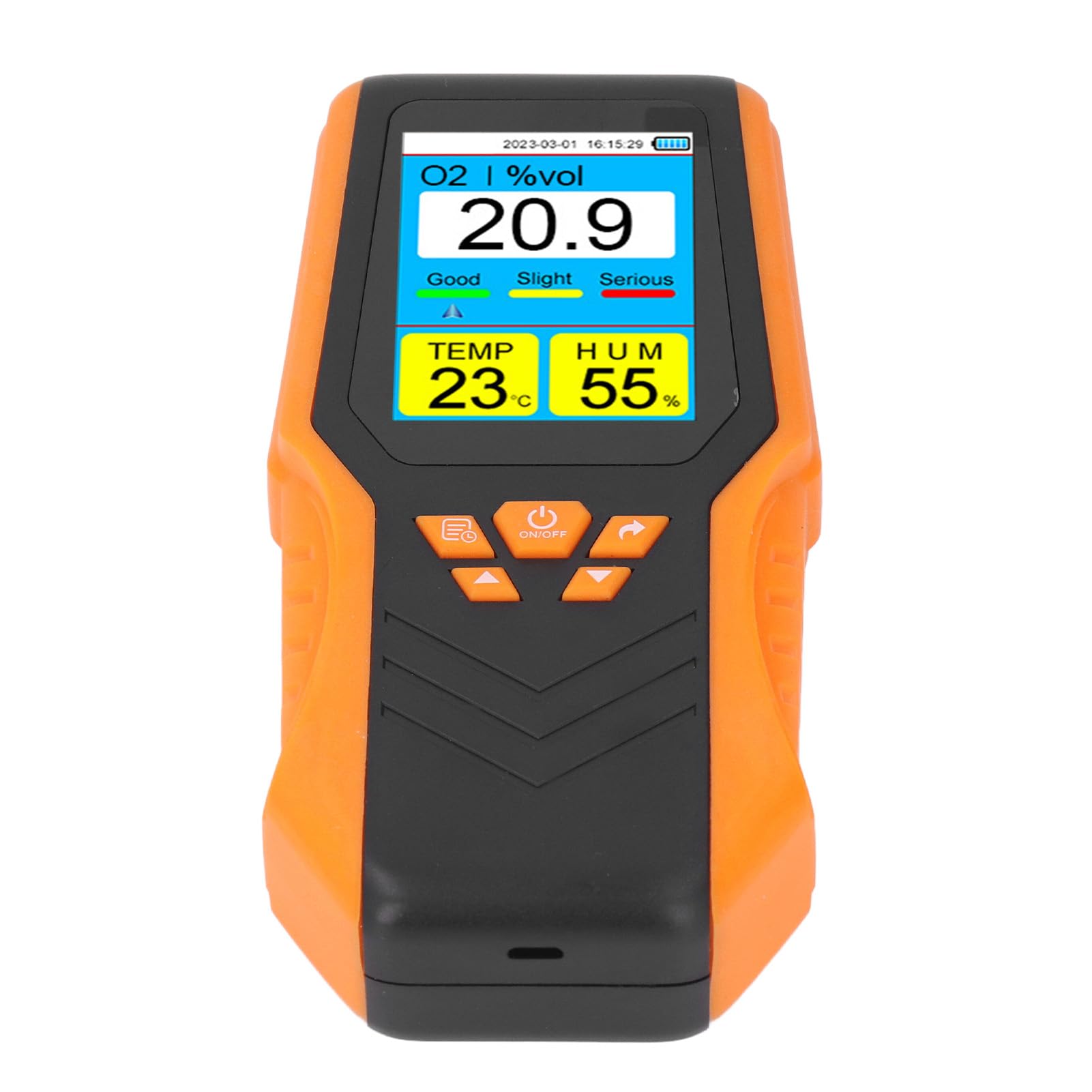 Eujgoov Monitor Digital de O2, Detector de Oxígeno Portátil Recargable, Medición Precisa para Uso en Interiores y Exteriores, Rango de 0-30% Vol con Pantalla LCD