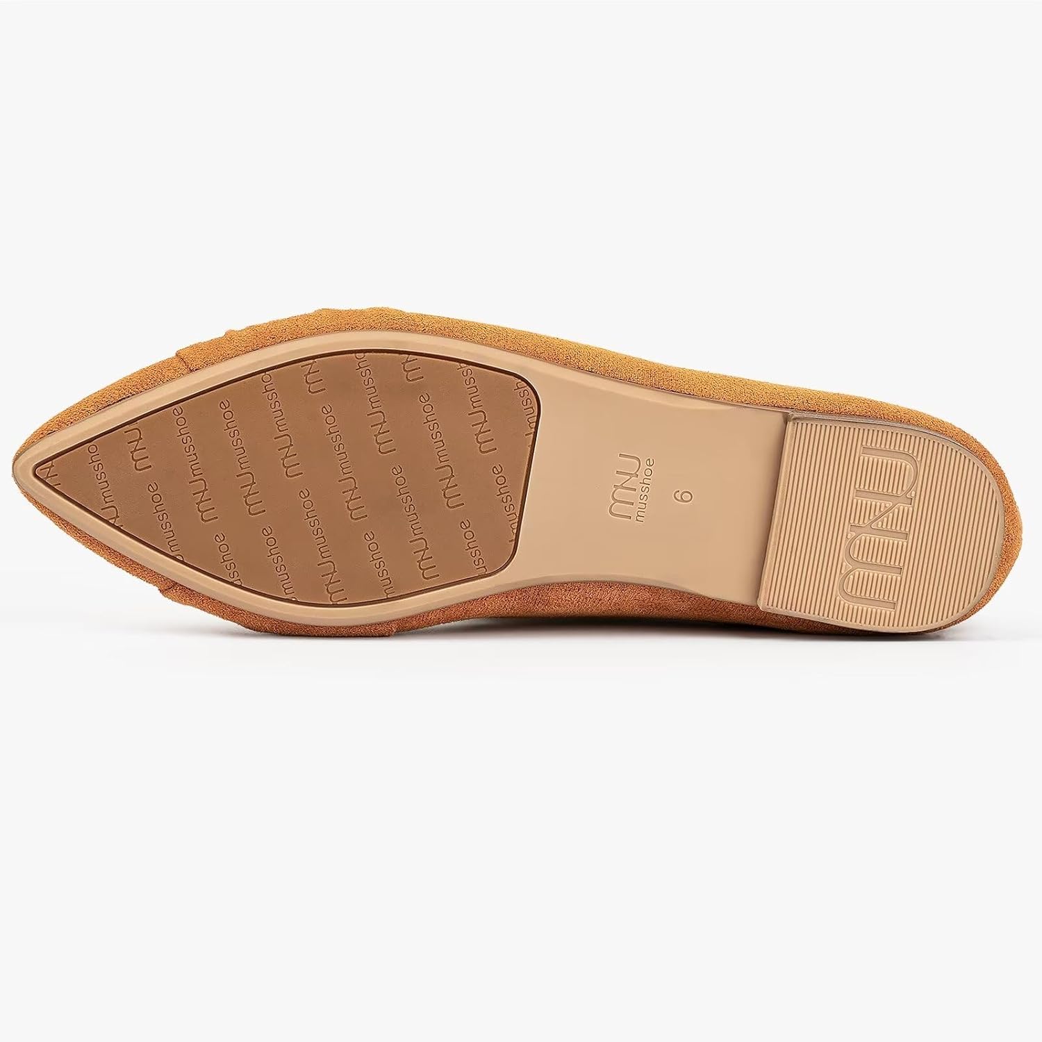 MUSSHOE Flat Shoes Women Comfortable Pointed Toe Slip on Women's Flats, Tan 9 - Image 5