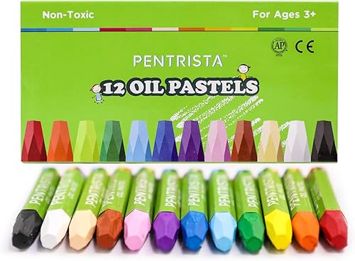 Pasteles al óleo, 12 colores surtidos, juego de pasteles al óleo para actividades en interiores en casa, crayones suaves al óleo para niños,