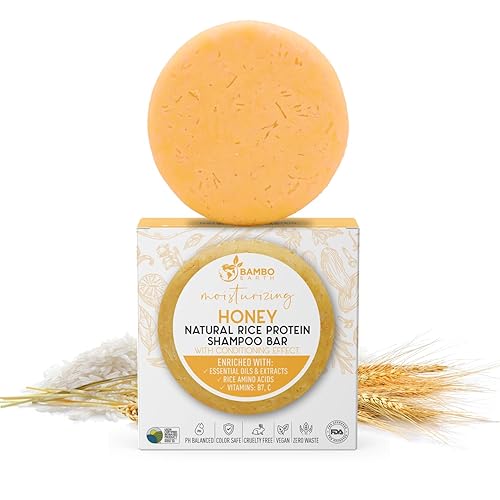 Barra de champú de agua de proteína de arroz sólido con jabón para el cabello con efecto acondicionador - Barras de champú para cabello con todos