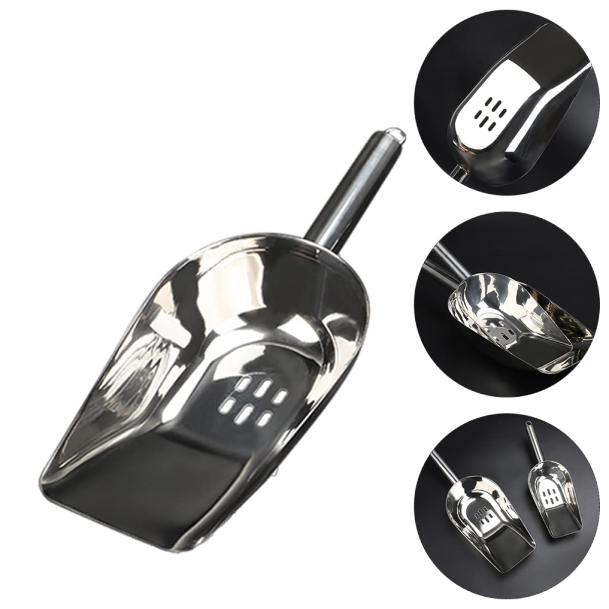 Cabilock 2pezzi Paletta Per Ghiaccio Acciaio Inossidabile Con Manico Per Cucina e Bar Utensile Versatile Per Servire Ghiaccio e Alimenti Facile Da Pulire e Maneggevole
