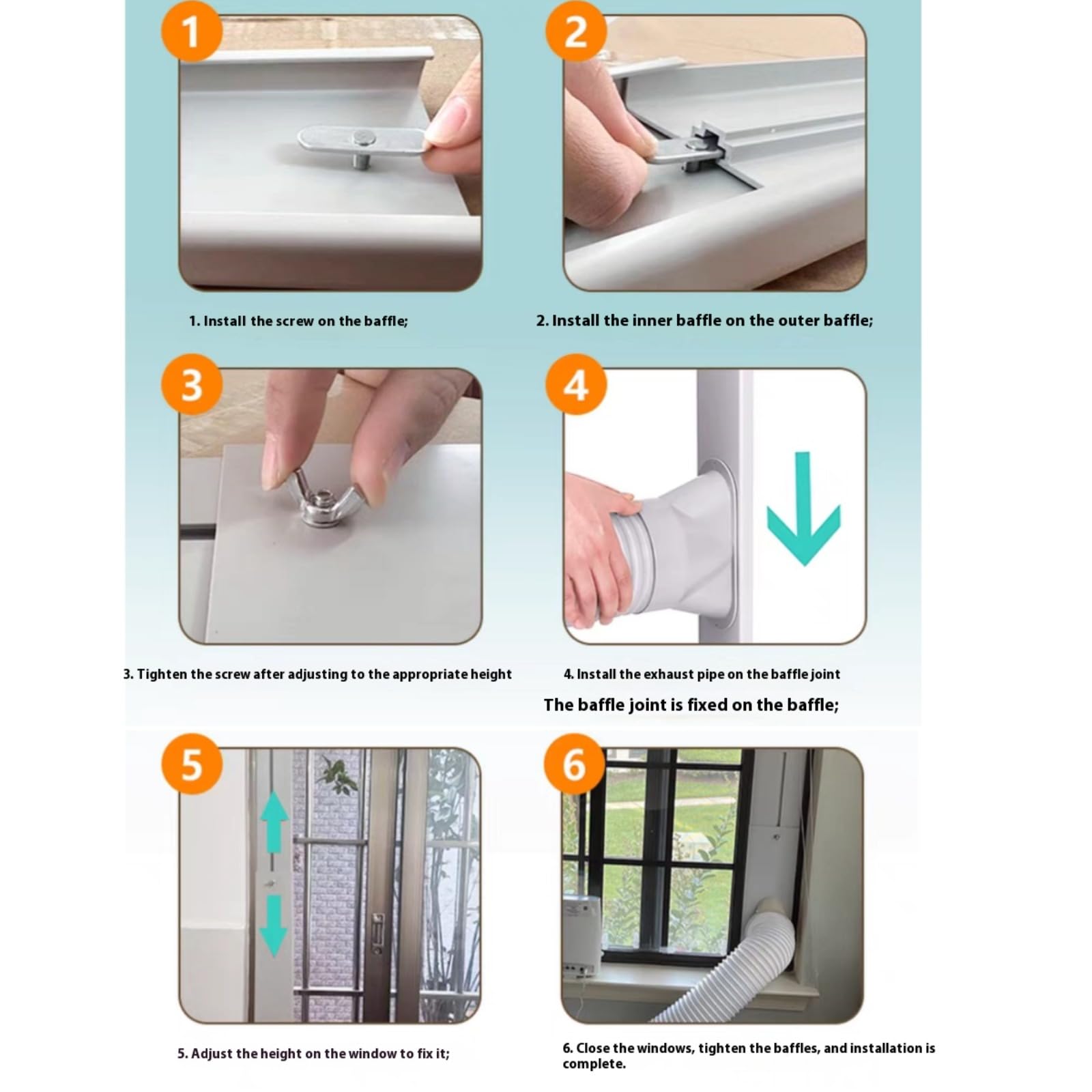 Générique Kit de fenêtre de climatisation Portable, Adaptateur de fenêtre de climatisation, Plaque scellée, fenêtre réglable pour climatiseur Mobile, Accessoire de fenêtre de climatisation