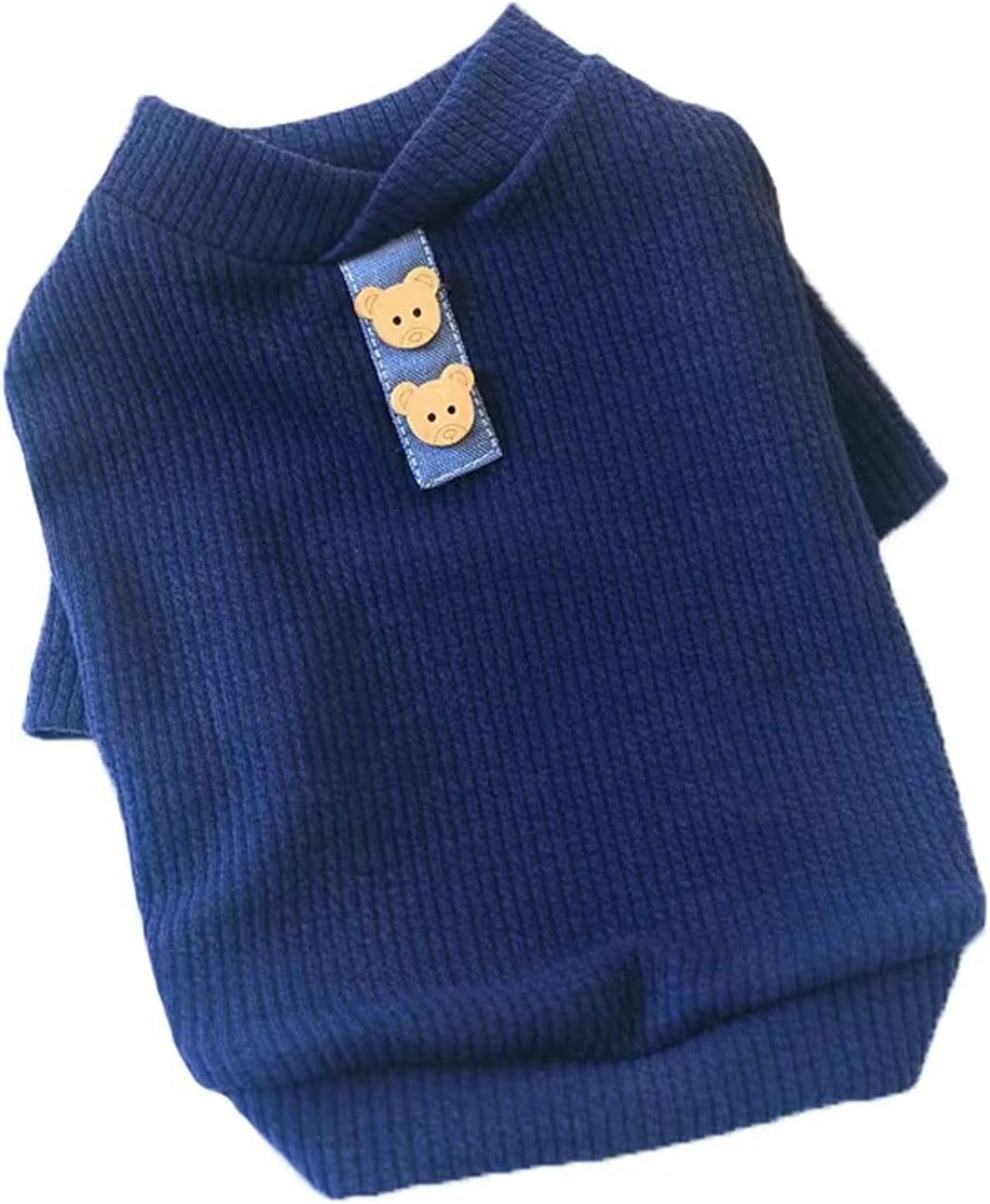 Dog Costumes High Collar Elastic Bottoming Shirt Pet Dog Striped Clothes Puppy Cotton Warm Sweater for Dogs Cats Pullover Cosstume Apparel (Color : Blue, Size : Large)