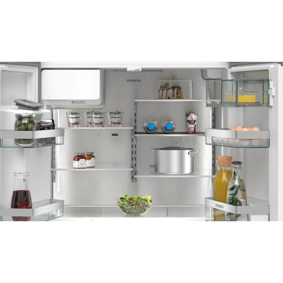Siemens KF96DAXEA iQ500 - Frigorifero a più porte, 183 x 90,5 cm, raffreddamento da 375 l e congelamento da 199 l, noFrost, hyperFresh 0 gradi, multiAirflow per alimenti e bevande uniformemente
