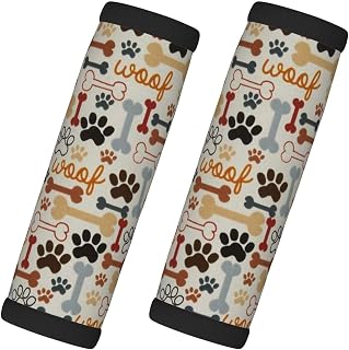 Dog Bones Paw Prints Print Style And Functionality Wraps Grip Luggage Handle Wraps Non Slip Grip Easy Comfort