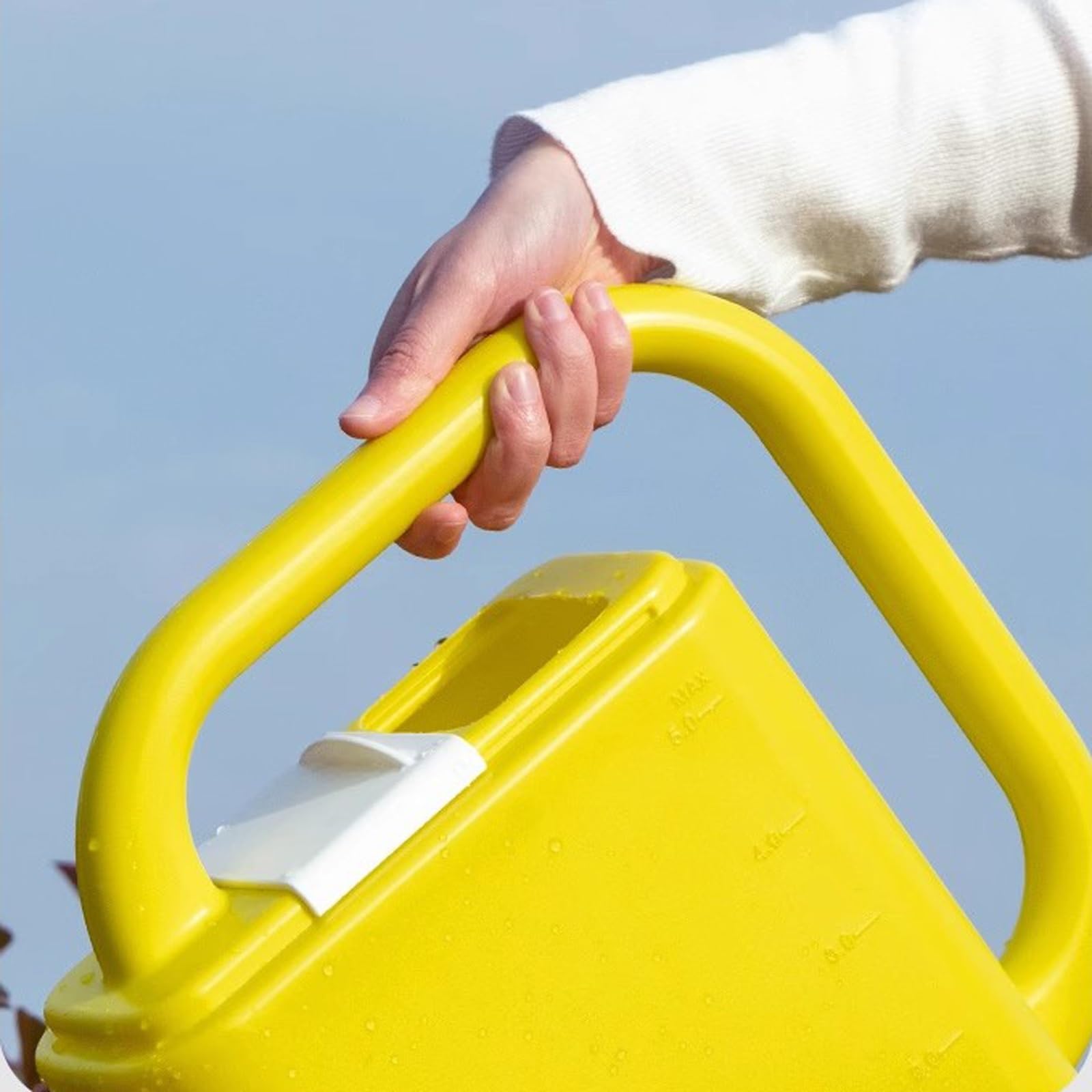 Konewka Konewka o pojemności 1,3 galona na rośliny zewnętrzne, żółte konewki domowe kwiat ogrodowy, plastikowe ze zdejmowaną dyszą i długą wylewką opryskiwacz ogrodowy