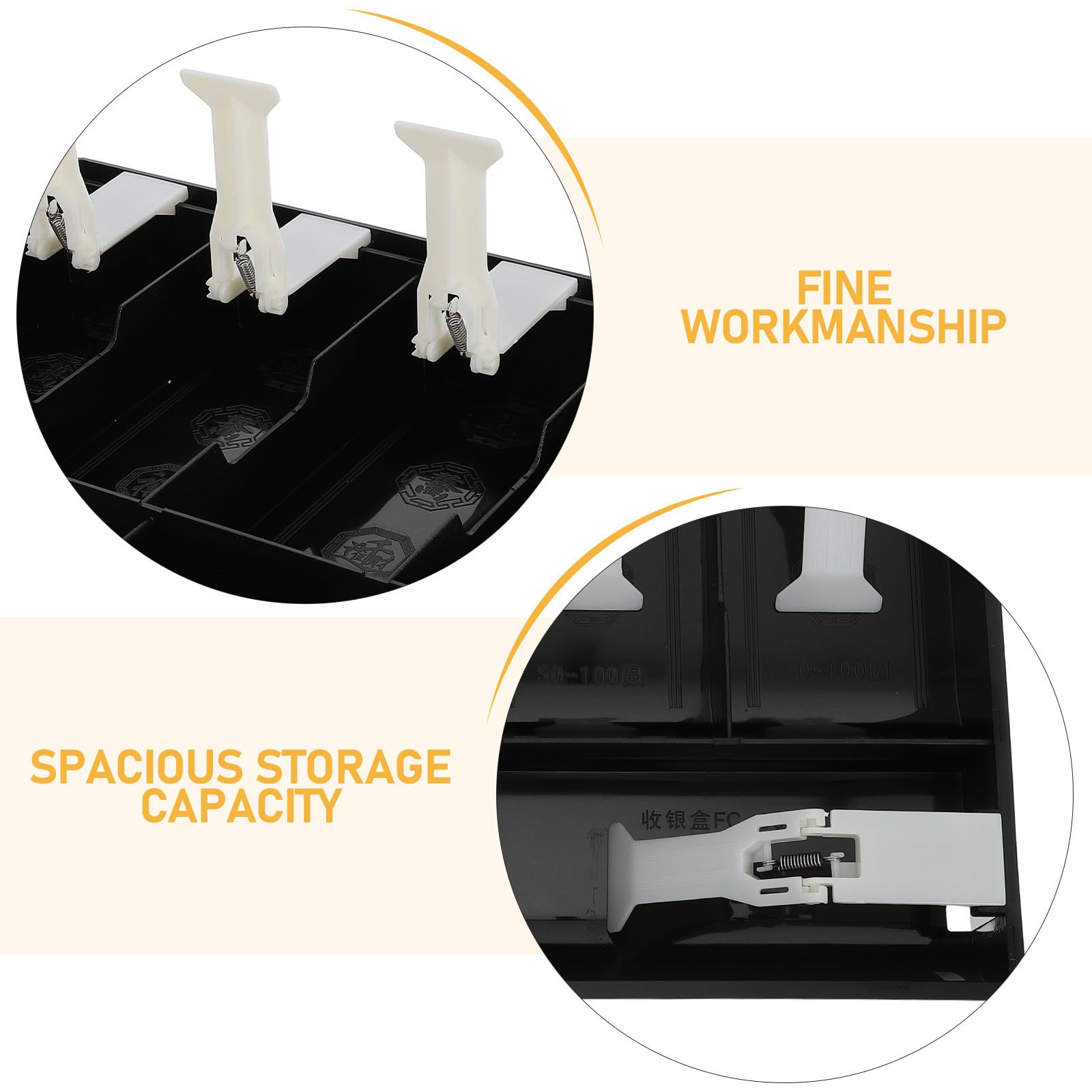 Lurrose Vassoio inserto per cassetto registratore di cassa - Inserto per cassetto contanti a 6 scomparti - Sostituto per registratore di cassa, organizer per denaro e clip per sistemi POS per negozi