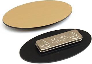 Oval Name Badge Blanks with Magnet - 10 Pack (Brushed Gold)