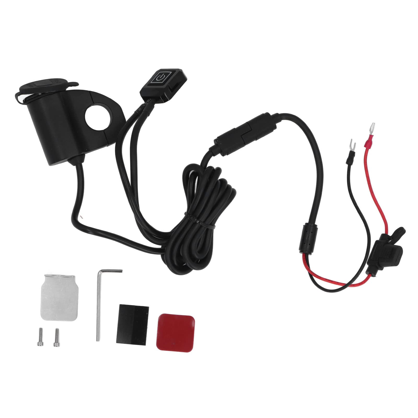 Motocyklowa ładowarka do telefonu Ładowarka ze stopu aluminium Rower elektryczny Cyfrowy wyświetlacz QC3.0 Podwójna ładowarka USB do telefonu Szybka ładowarka Czarna obudowa