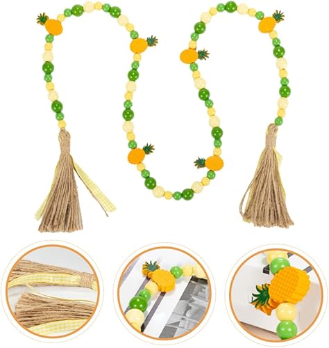 Miniatura 5 de Didiseaon Cuentas de piña, decoraciones hawaianas, decoraciones de verano para el hogar, rosario de madera, decoración para el hogar, bandeja