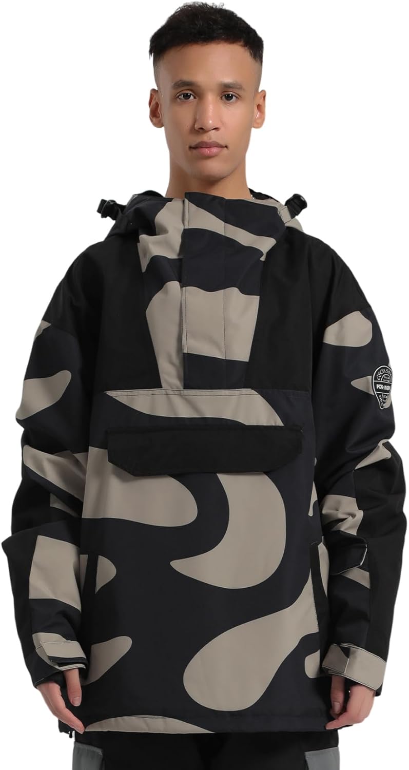 GSOU SNOW Men Ski Jacket Snowboard Snow Coat Warm Winter Waterproof Mountain Hooded