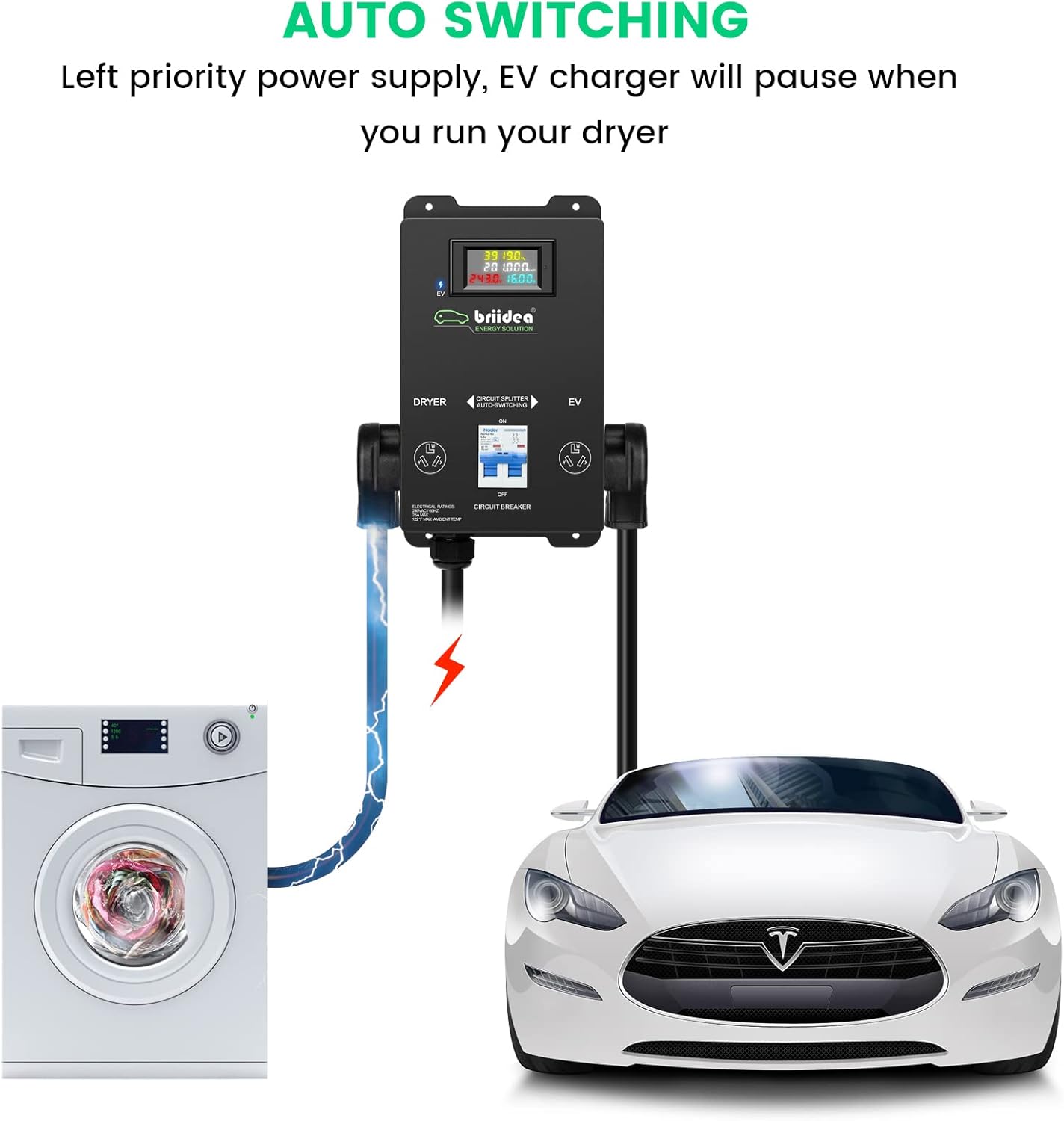 Buy briidea Automatic Power Switch for Dryer and EV, Fast Charge Your