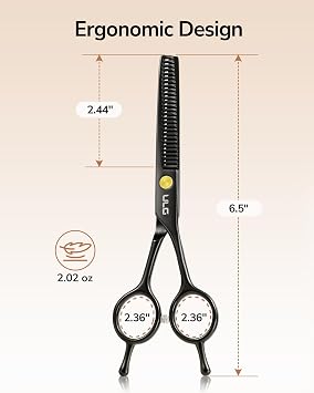 ULG Hair Cutting Thinning Scissors & Salon Barber Cape Set, Professional Japanese Stainless Steel 6.5'' Shears & Waterproof Salon Barber Cape for Men, Women, Kids, Black