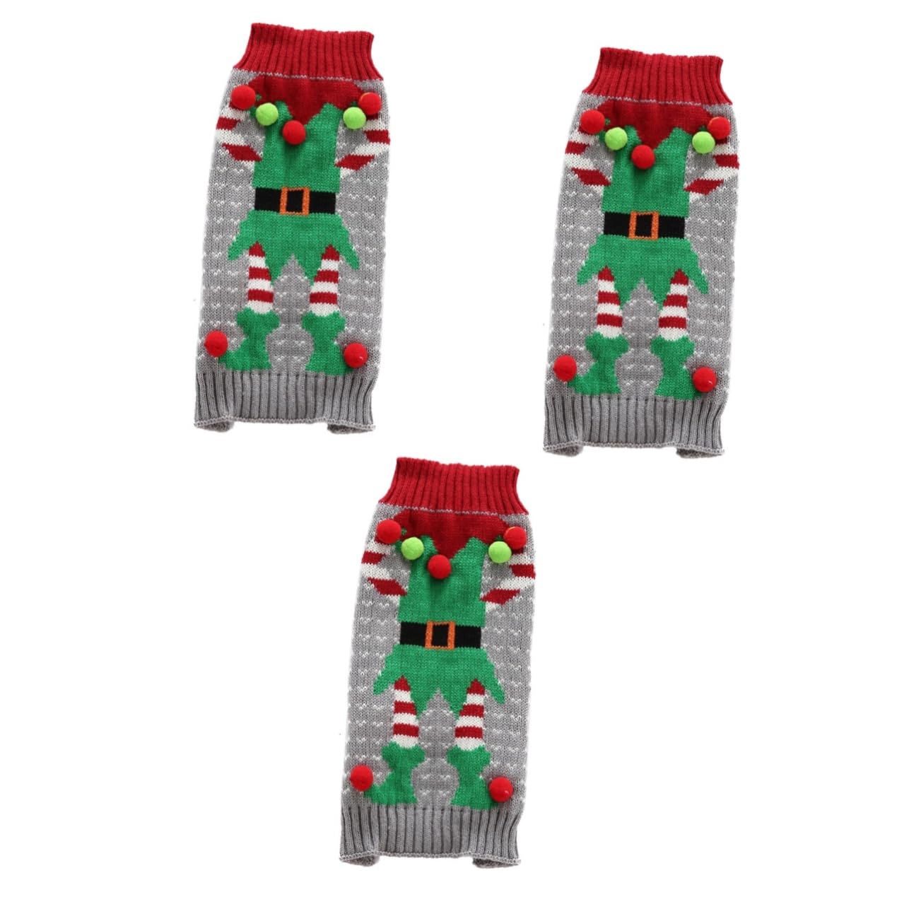 Costume de Noël pour animaux : vêtement chien, pull gris et habit de fête