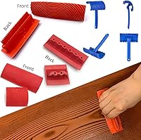 Vista 7 de Wood Graining Tool Set, 6pcs 7" Fake Wood Grain Roller Painting Tool with Handle DIY Rubber Graining Tool Paint Look Like Wood for Wall Room Art