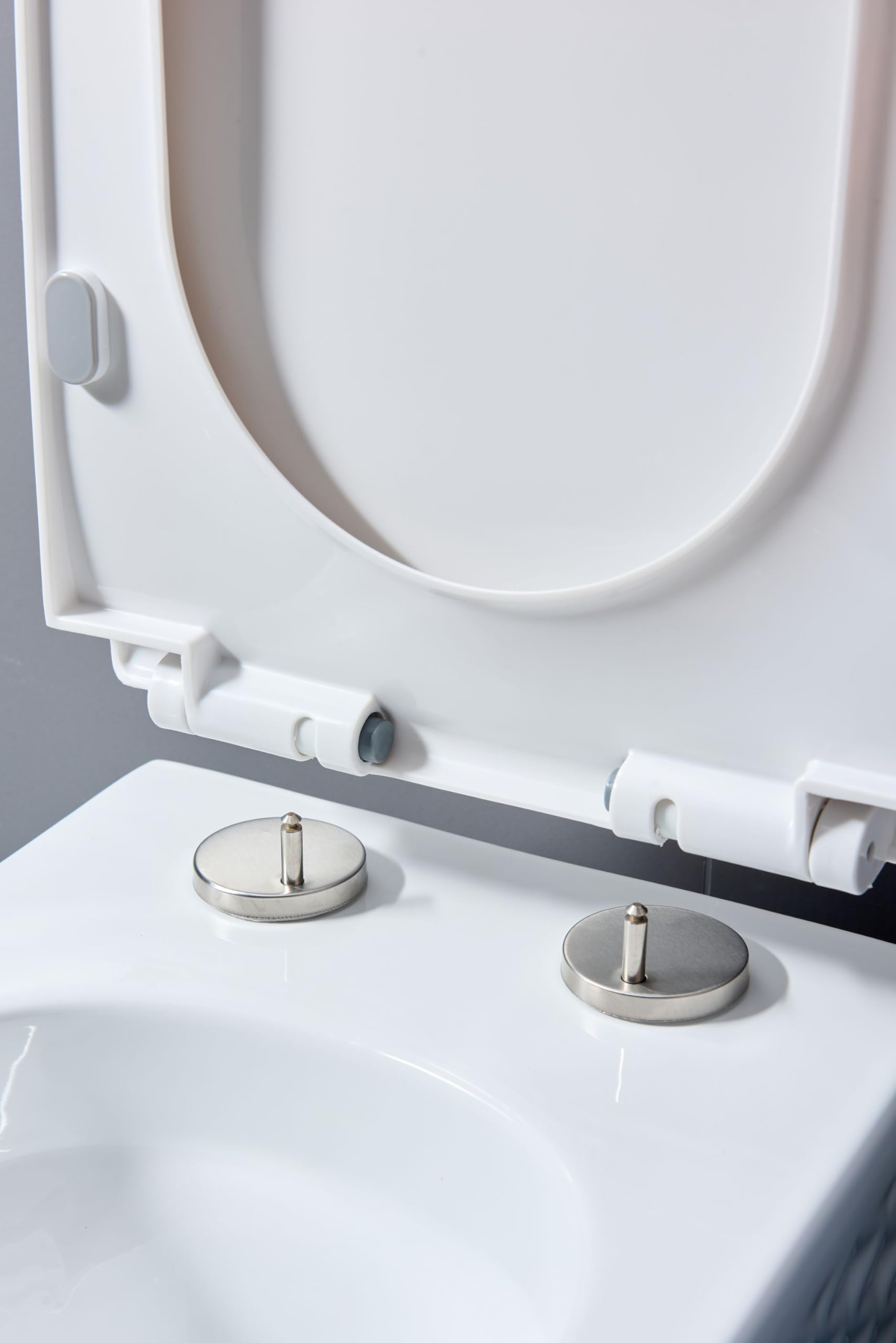 WC suspendu sans rebord Nano revêtement Céramique Toilettes et abattant avec fermeture automatique (élégant en blanc)