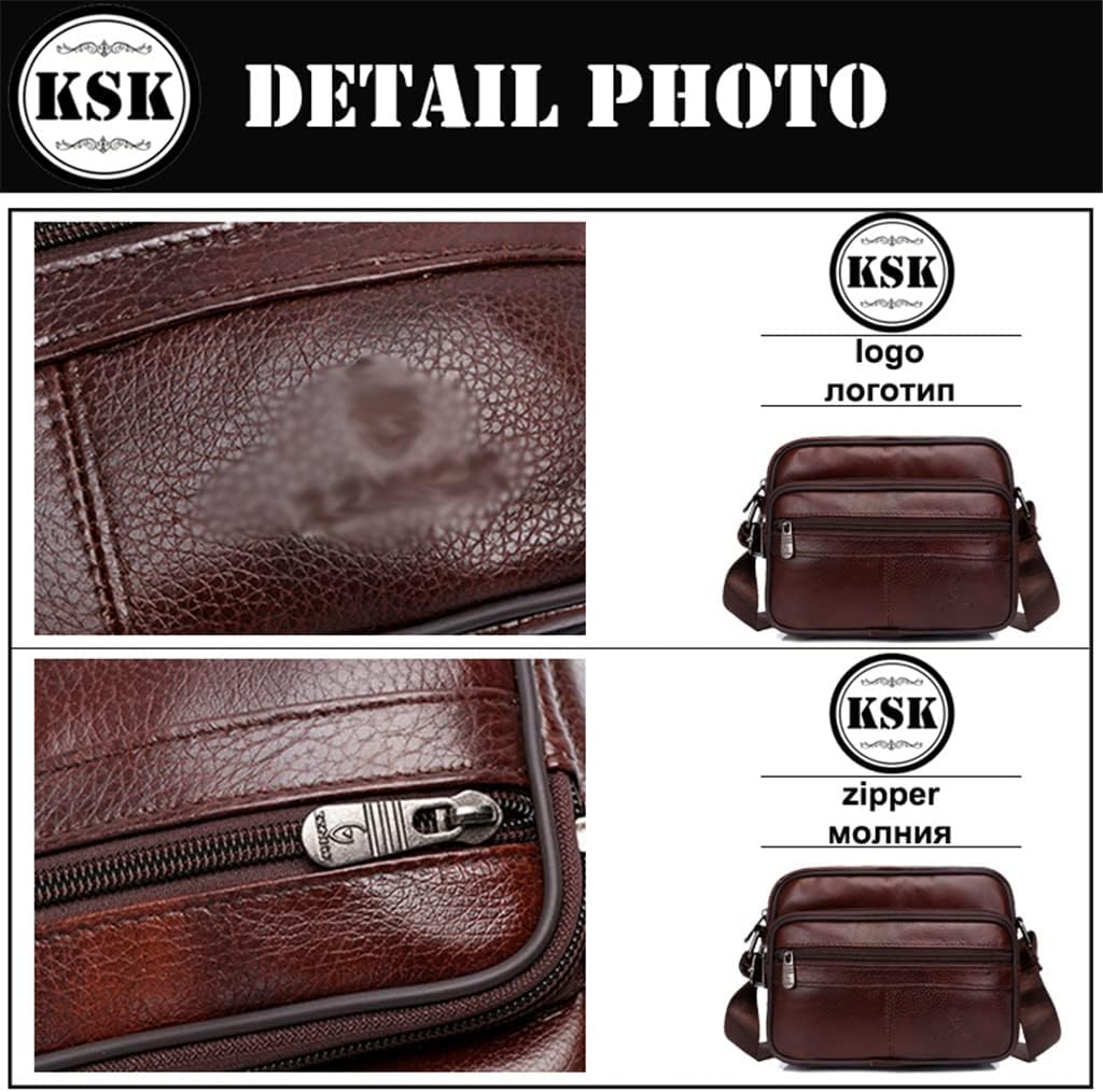 Men's Genuine Leather Shoulder Bag Messenger Bags Men's Bag Flap CrossBody Handbag Male Leather Shoulder Bags