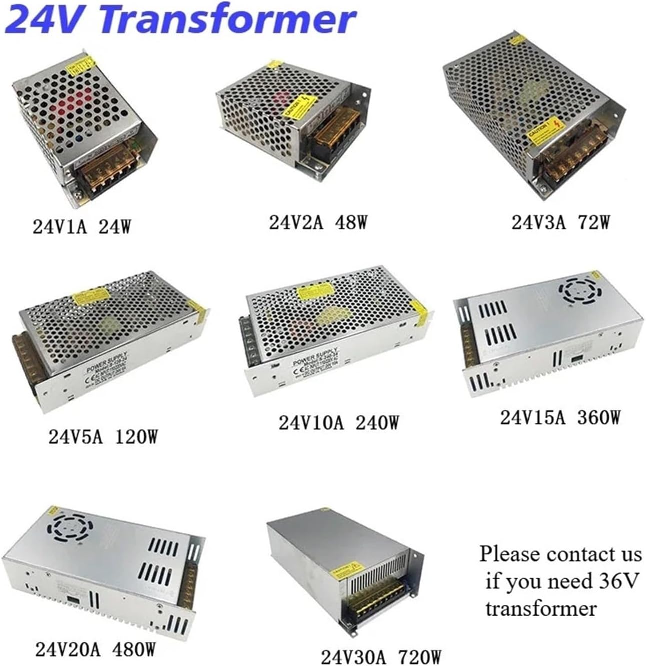 Transformers 220v 110v 12V 5V 24V Power Supply 5 12 24 36 V 1A 2A 3A 5A 6A 8A 10A 15A 20A Transformers for LED Driver LED Strip(50A,12V)