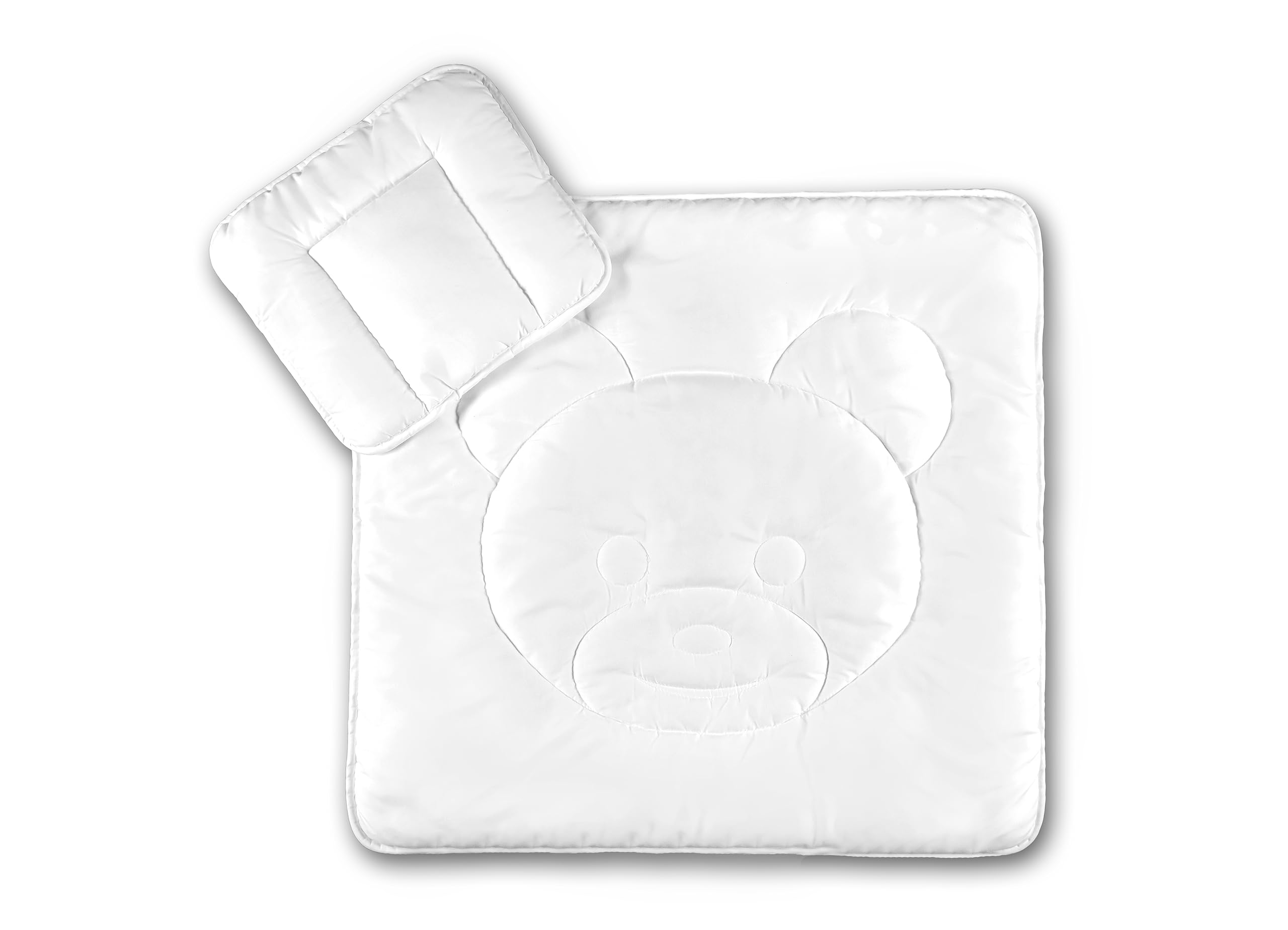 KiGATEX Parure de lit pour bébé, motif ours, 80 x 80 + 35 x 40 cm, certifié Oeko-TEX® pour les personnes souffrant d'allergies | Doux et agréable pour la peau, lavable, facile d'entretien, respirant, pour lit bébé, berceau et berceau