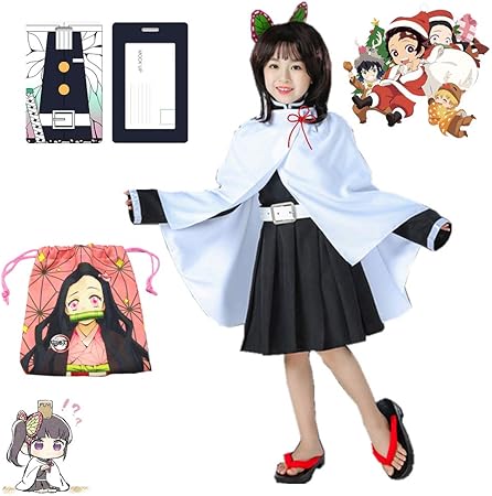 Amazon Shinykids カナヲ コスプレ 子供 鬼滅の刃 きめつのやいば コスプレ 衣装 子供 カナヲ 仮装 誕生日 クリスマス プレゼント イベント 学園祭 文化祭 鬼滅の刃 グッズ 贈り物 パスケース 巾着 100 キッズコスチューム おもちゃ