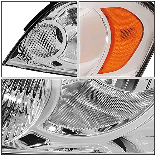 Dna Motoring Hl-Oh-Ci06-Ch-Am Chrome Amber Headlights Compatible With 06-13 Impala 14-16 Impala Limited 06-07 Monte Carlo #TOP3