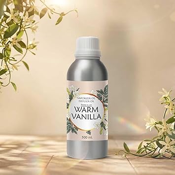 Veena Warm Vanilla Aroma Oil Diffuser, Enhance Candle Perfume, (Extra Strong Long) Lasting Home Fragrance 500 ml