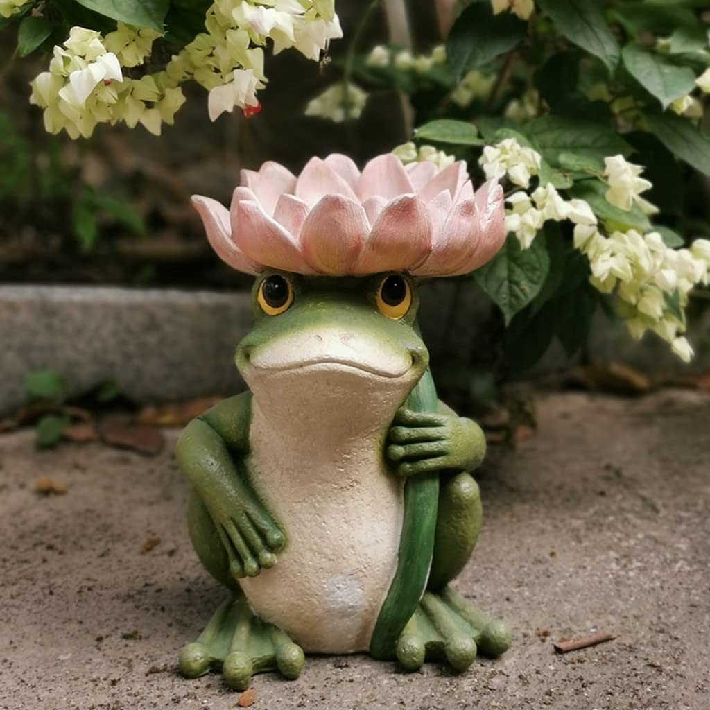 Liudan Gartenstatue Gartensimulation Frosch Skulptur Ornamente Courtyard Gartenarbeit Harz Handwerk Tier Statue Dekoration, Gebraucht für Balkon Terrasse Rasen Dekor Gartendeko Statuen
