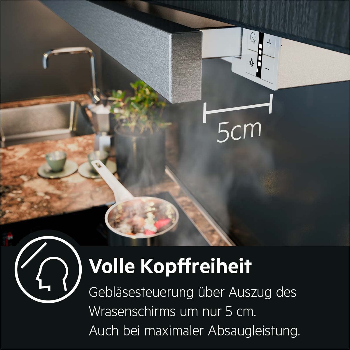 AEG DPS3640AM Flachschirm-Dunstabzugshaube 60cm Abluft Umluft 345 m³/h Grau