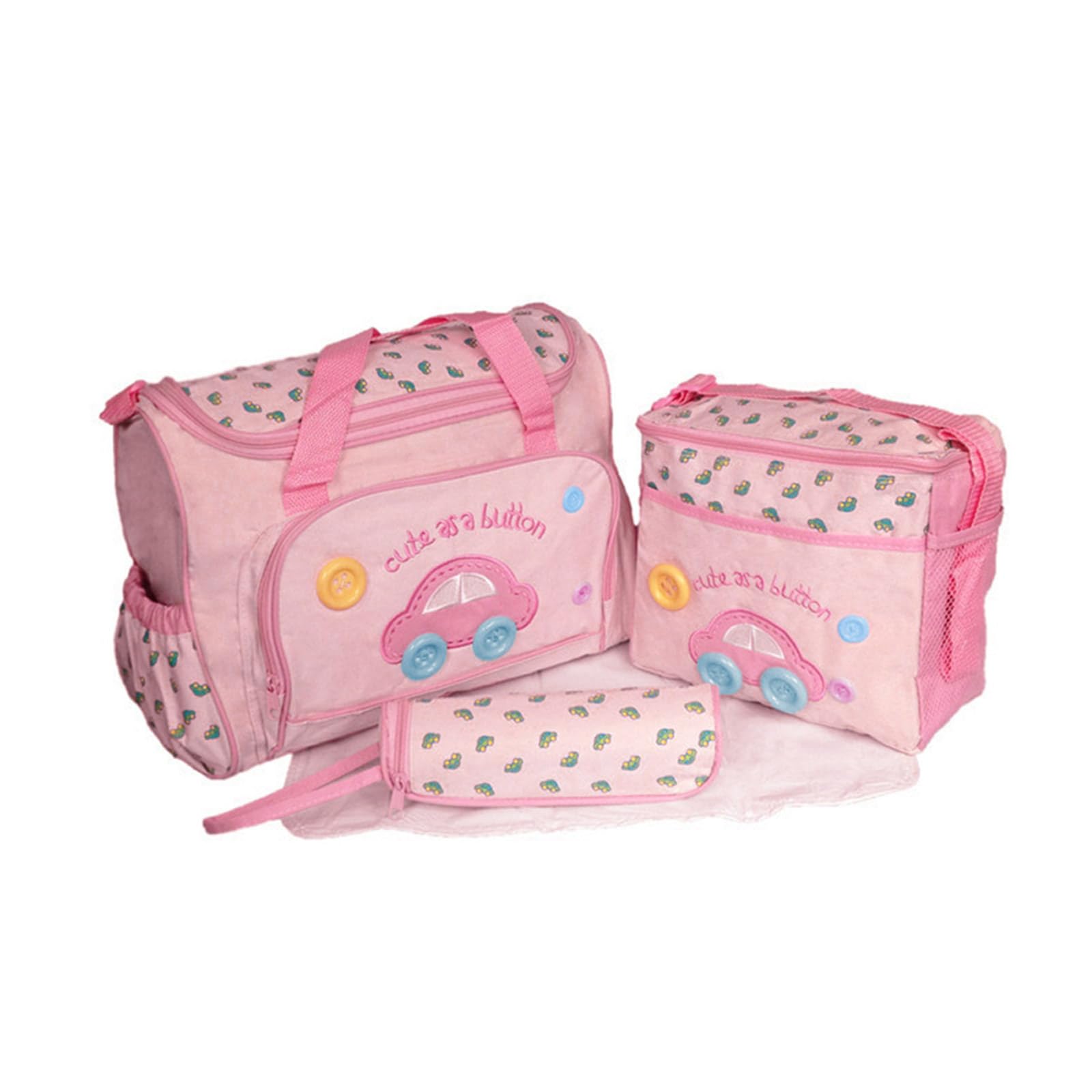 Xinsheinelry Of 4 Sturdy Baby Nappy Changing Bag Set Baby Diaper Bags with Multiple Compartments and Comfortable Straps Waterproof Nappy Bag