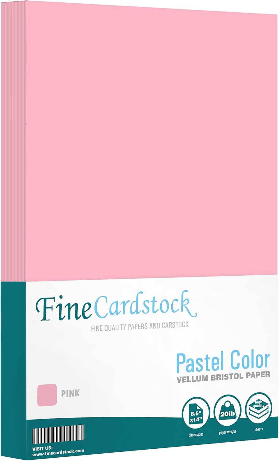 8.5 x 14" Pink Pastel Colored Paper - Great for Arts and Crafts, Invitations, Menus and Stationery Printing - 20lb Bond (75GSM) Legal Size Paper for Copy, Writing, Printing - 100 Sheets per Pack